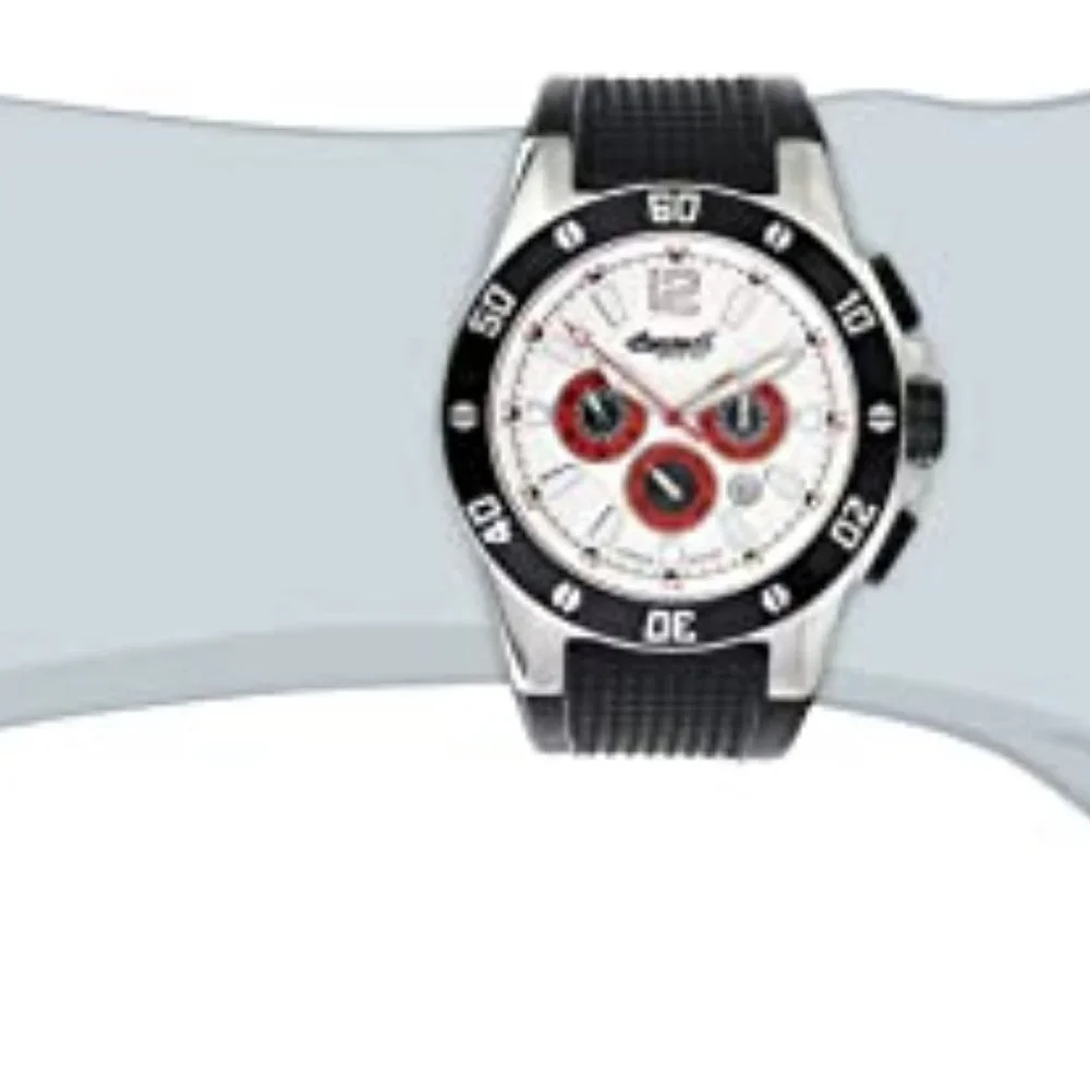 Ingersoll 3221WH Men's Brazos Auto Limited Edition Black Rubber White Dial Watch